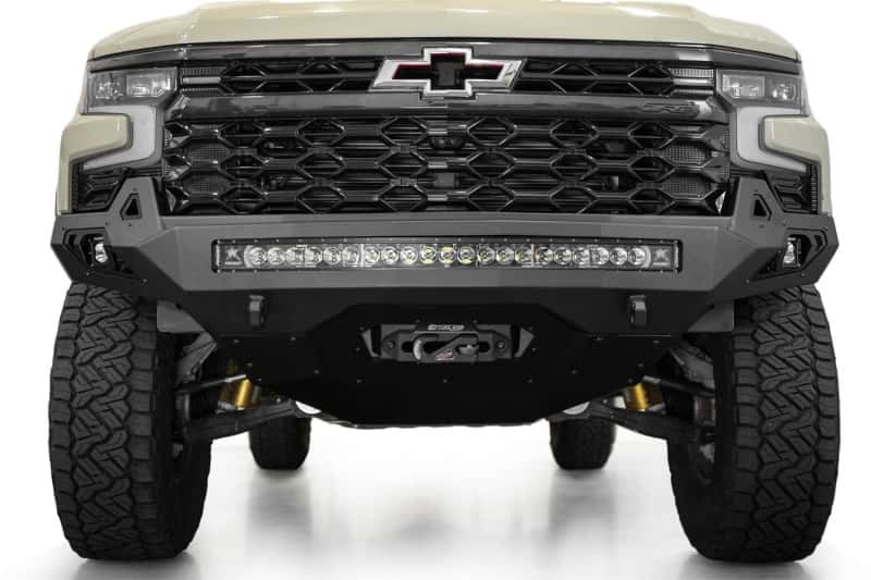 Addictive Desert Designs — Addictive Desert Designs 2022+ Chevy Silverado 1500 ZR2 Stealth Fighter Front Bumper
Bumper- Front - view 4