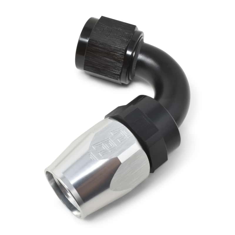 Russell — Russell Performance -6 AN Black/Silver 120 Degree Tight Radius Full Flow Swivel Hose End
Hose Fitting - view 5
