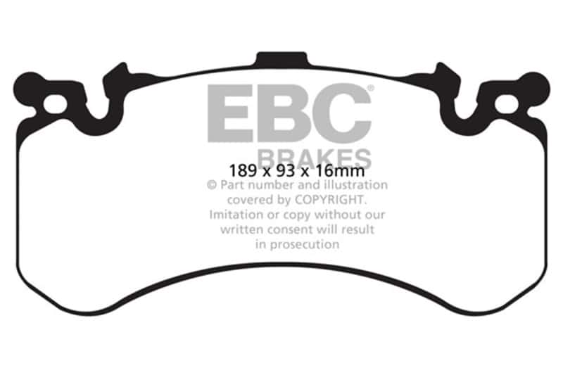 EBC — EBC 11+ Audi A8 Quattro 6.3 (Cast Iron Rotors) Redstuff Front Brake Pads
Disc Brake Pad - view 1