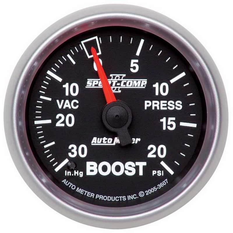 AutoMeter — Autometer Sport-Comp II 52mm 30 In Hg/20 psi Mechanical Vacuum/Boost Gauge
2-1/16" BOOST-VAC, 3 - view 1