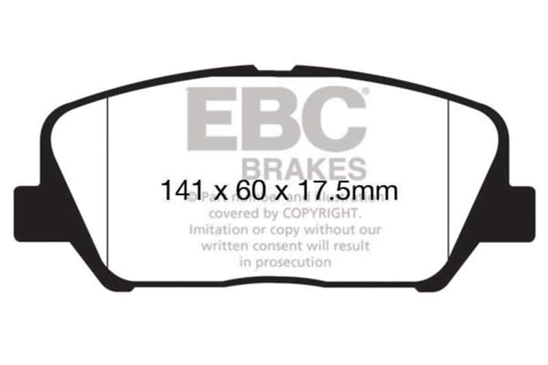 EBC — EBC 16+ Hyundai Veloster 1.6 Turbo Ultimax2 Front Brake Pads
Disc Brake Pad - view 1
