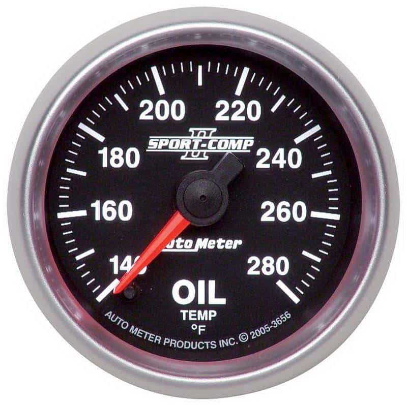 AutoMeter — Autometer Sport-Comp II 52mm Full Sweep Electronic 140-280 Deg. F Oil Temperature Gauge
2-1/16in OIL TEMP - view 2