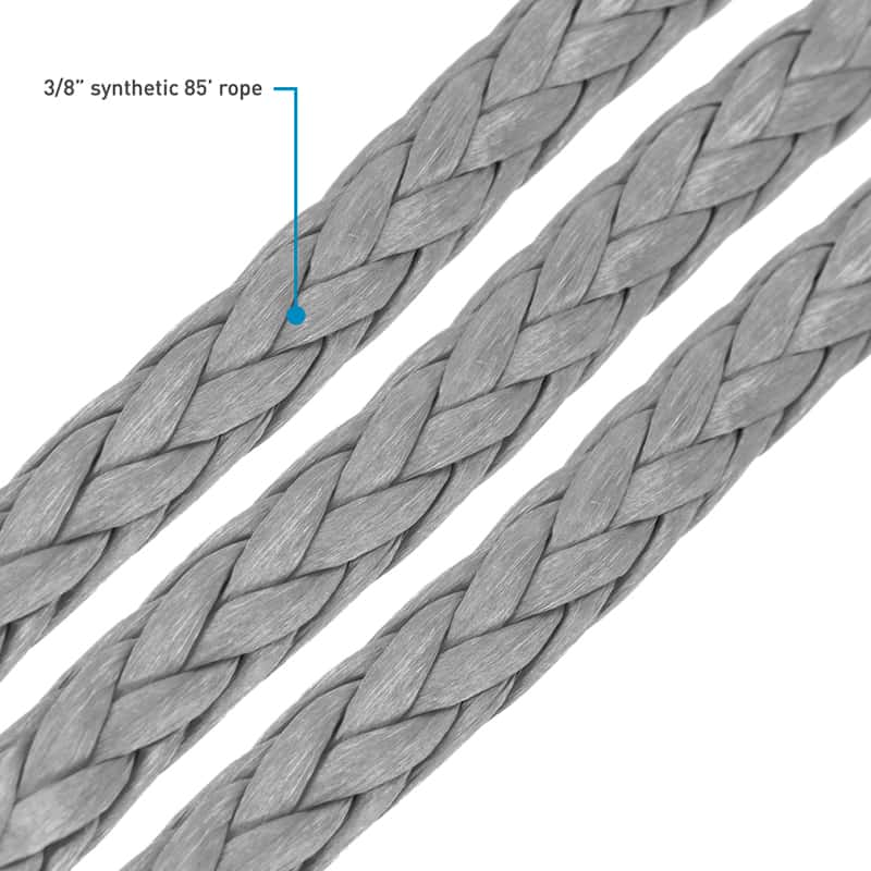 Borne Off-Road — Borne Off-Road Synthetic Rope - 3/8in x 85ft - Grey - view 3