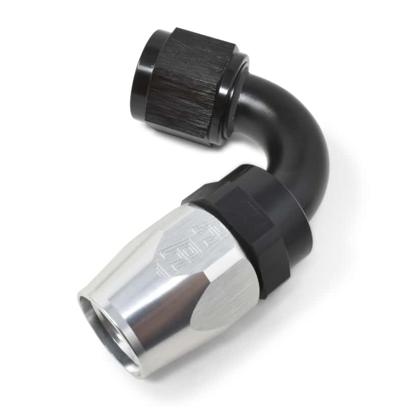 Russell — Russell Performance -10 AN Black/Silver 120 Degree Tight Radius Full Flow Swivel Hose End
Hose Fitting - view 5