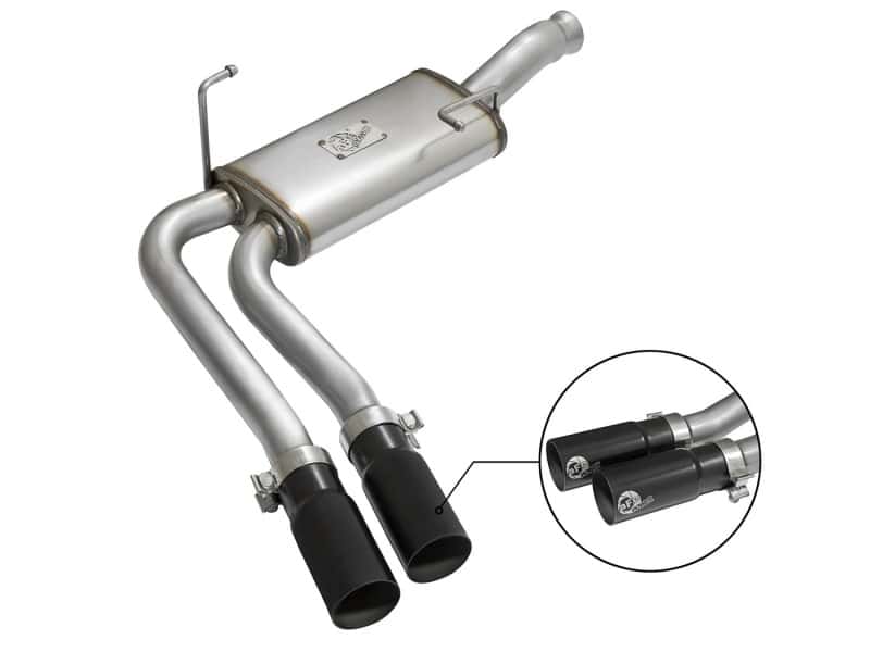 aFe — aFe Rebel Series CB Middle-Side Exit SS Exhaust w/ Black Tips 09-16 GM Silverado/Sierra V6/V8
Cat-Back Exhaust - view 1