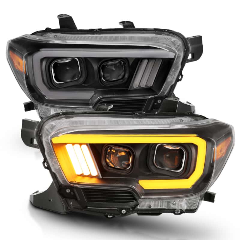 ANZO — ANZO 2016-2017 Toyota Tacoma Projector Headlights w/ Plank Style Switchback Black w/ Amber
Projector Headlights
Head Light Set - view 3