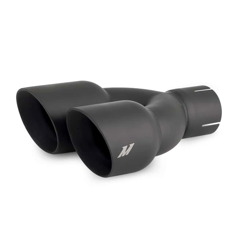 Mishimoto — Mishimoto Dual Offset Tips 2.5in Inlet 3in Outlet Slash Cut - Black - view 1