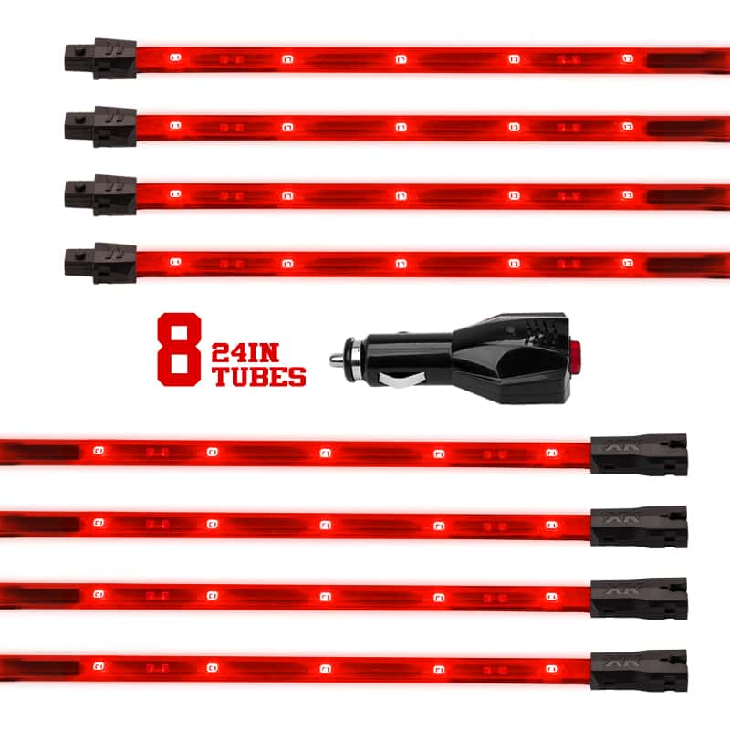 XKGLOW — XK Glow Tube Single Color Underglow LED Accent Light Car/Truck Kit Red - 8x24In - view 2