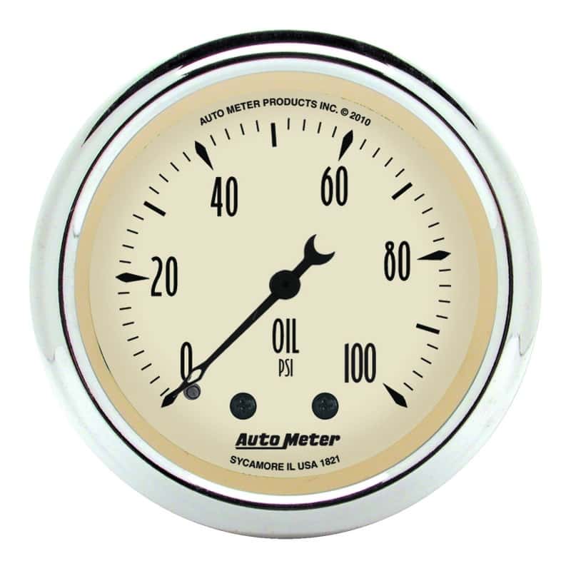AutoMeter — Autometer Antique Beige 52.4mm 0-100 PSI Mechanical Oil Pressure Gauge
GA 2" OILP MECH AB - view 2