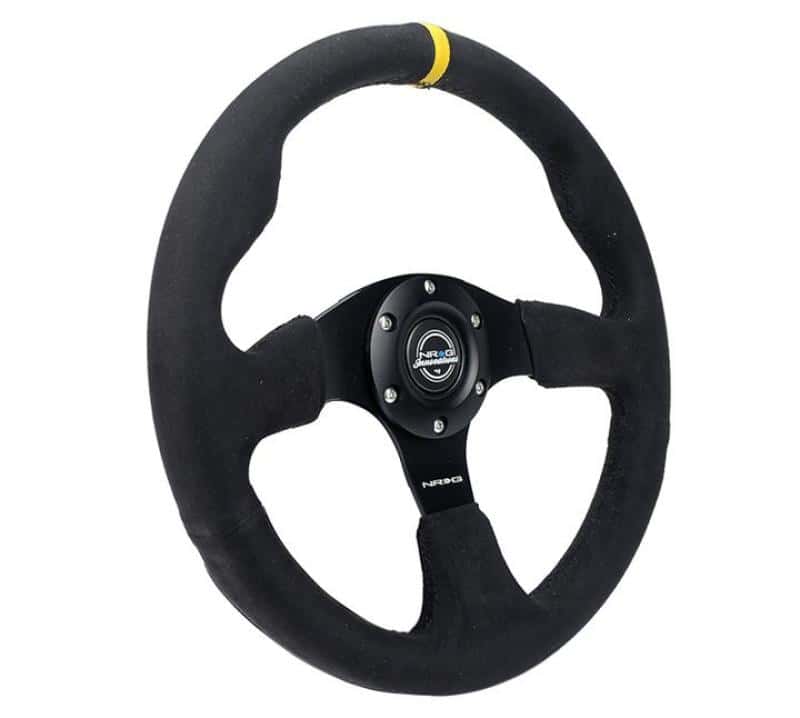 NRG — NRG Reinforced Steering Wheel (320mm) Alcantara Steering Wheel w/ Black Stitching - view 1
