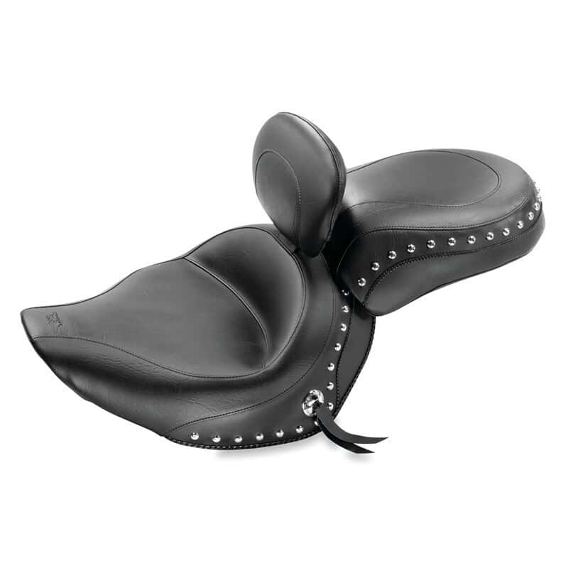 Mustang Motorcycle — Mustang 06-15 Yamaha Roadliner, Stratoliner Wide Touring Solo Seat w/Driver Backrest Studs - Black - view 2
