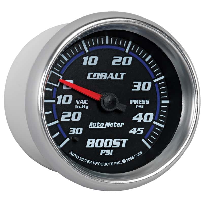 AutoMeter — AutoMeter Gauge Vac/Boost 2-5/8in. 30Inhg-45PSI Mechanical Cobalt
GA 2.6" BST 45PSI CB - view 11