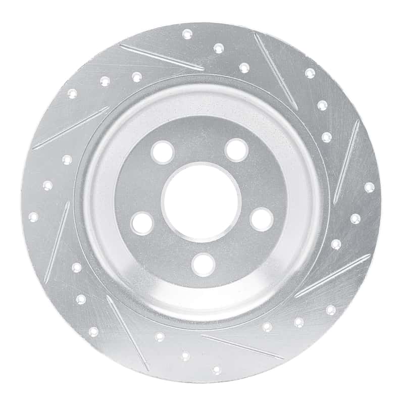 R1 Concepts — R1 22-25 Ford Maverick Rear Left Drilled & Slotted Silver Brake Rotor - view 5