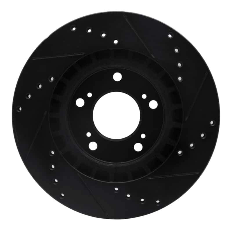 R1 Concepts — R1 00-09 Honda S2000 Front Left Drilled & Slotted Black Brake Rotor
R1 Brake Rotor Drill - view 5