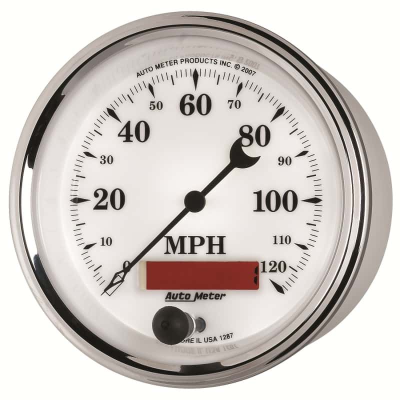AutoMeter — AutoMeter Gauge Speedometer 3-3/8in. 120MPH Elec. Prog. W/ Lcd Odo Old Tyme Wht II
3-3/8" SPEEDO, 120 M - view 8
