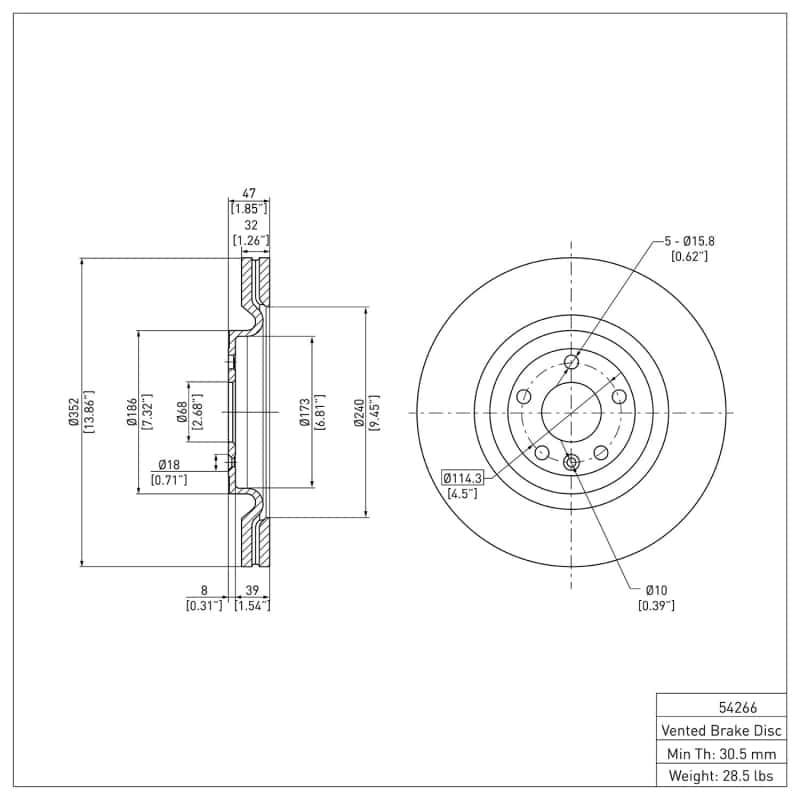 DFC — DFC 13-19 Ford Taurus (Excl SHO) Front GeoSPEC Coated Rotor
DFC Brake Rotor - view 2