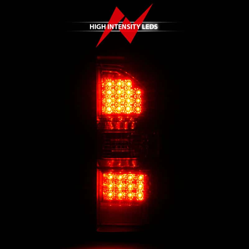 ANZO — ANZO 2014-2018 GMC Sierra LED Tail Lights Black Housing Red/Clear Lens - view 6