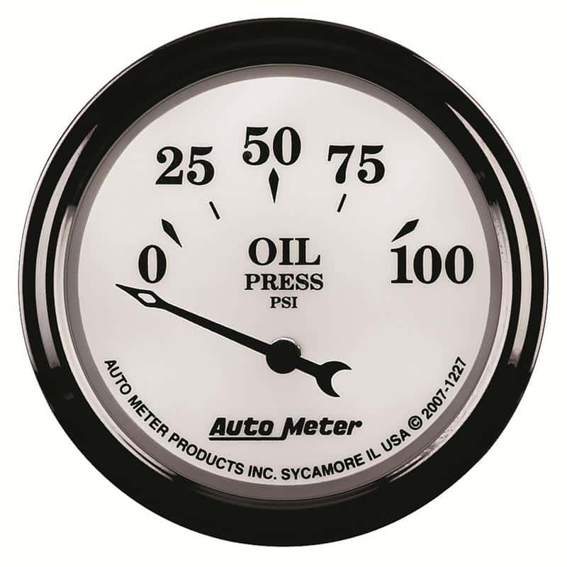 AutoMeter — AutoMeter Gauge Oil Press 2-1/16in. 100PSI Elec Old Tyme White II
2-1/16" OIL PRESS, 0 - view 5