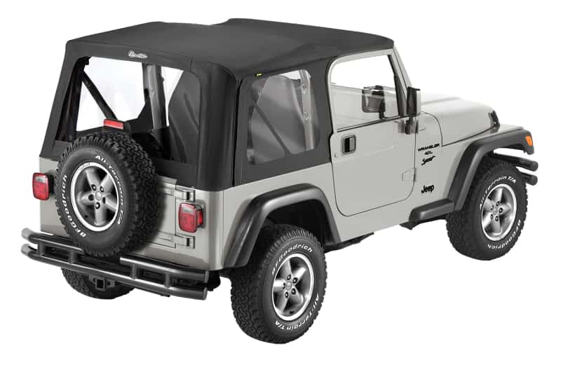Bestop — Bestop 97-02 Jeep Wrangler TJ Replace A-Top (Black Sailcloth Clear Windows No Door Skins Included)
Replace-A-Top for OE - view 1