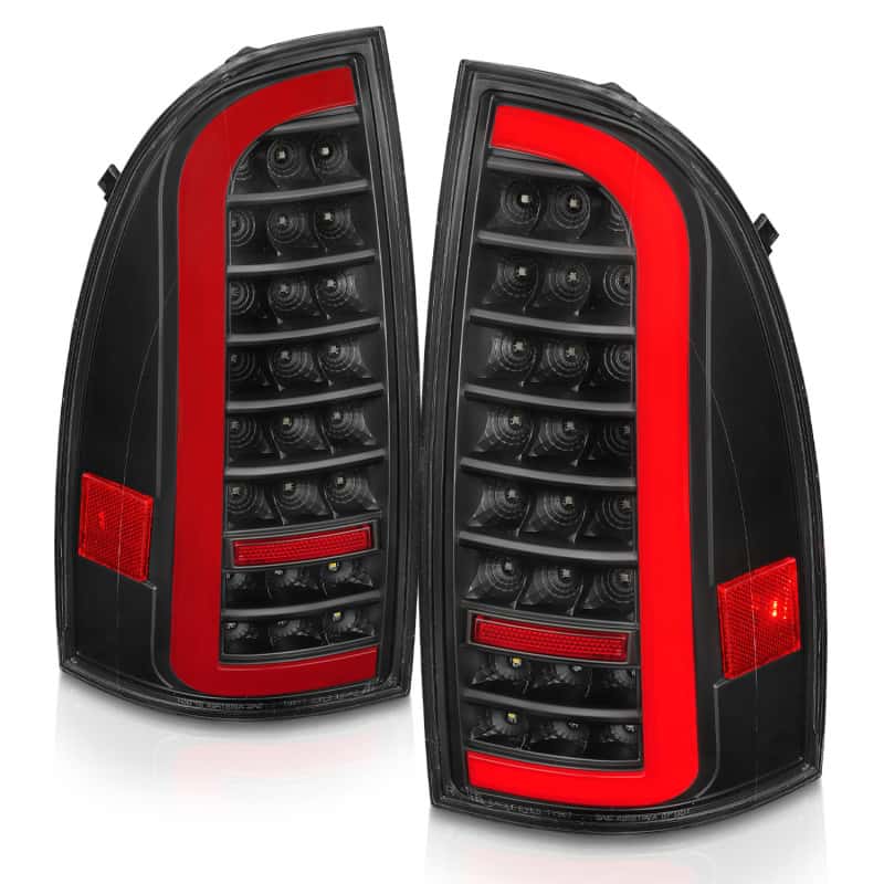 ANZO — ANZO 05-15 Toyota Tacoma Full LED Tail Lights w/Light Bar Sequential Black Housing Clear Lens - view 9