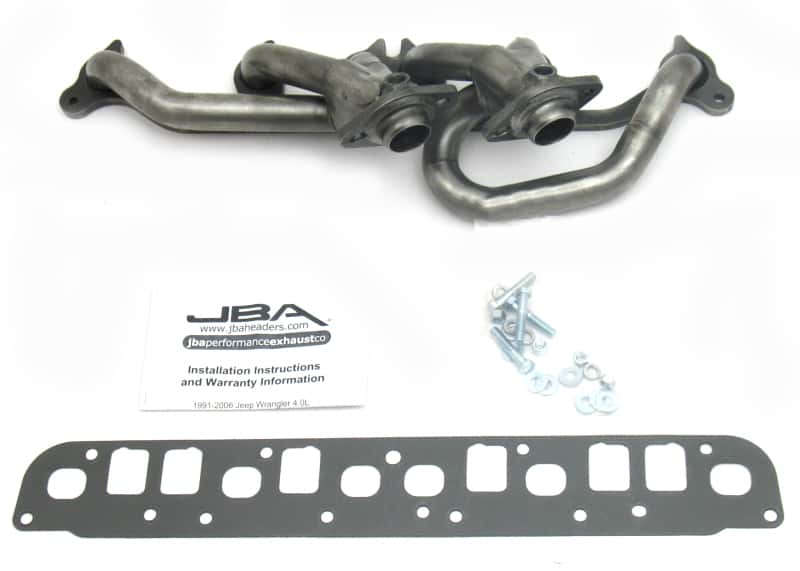JBA — JBA 00-06 Jeep 4.0L 1-1/2in Primary Raw 409SS Cat4Ward Header
Exhaust Header - view 1