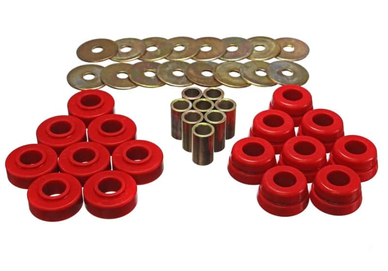 Energy Suspension — Energy Suspension GM Body Mount Set W/Hardware - Red
BodyMntBshKt - view 2