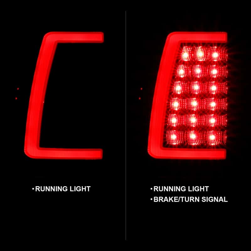 ANZO — ANZO 1999-2002 Chevy Silverado 1500 LED Taillights Plank Style Black w/Clear Lens - view 3