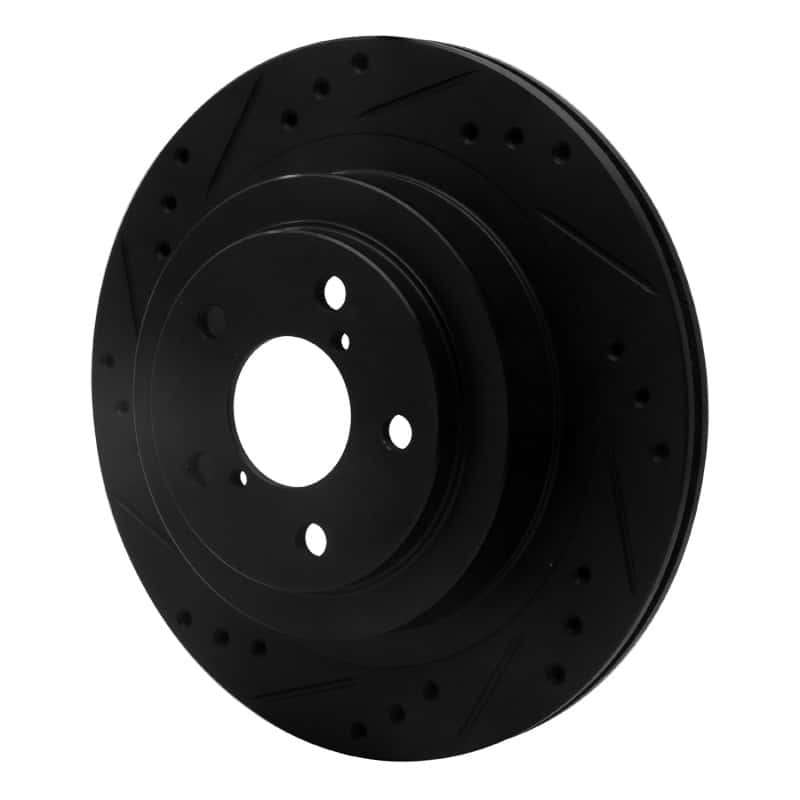 R1 Concepts — R1 05-09 Subaru Legacy Rear Left Drilled & Slotted Black Brake Rotor
R1 Brake Rotor Drill - view 2