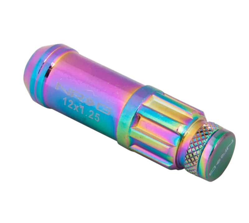 NRG — NRG 700 Series M12 X 1.25 Steel Lug Nut w/Dust Cap Cover Set 21 Pc w/Locks & Lock Socket - Neochrome - view 2