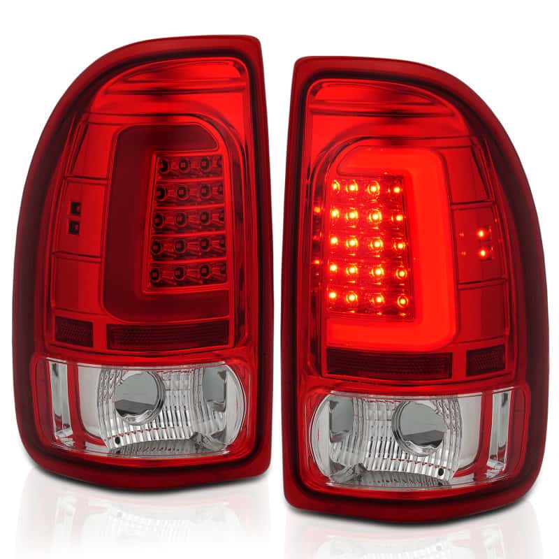 ANZO — ANZO 1997-2004 Dodge Dakota LED Taillights Chrome Housing Red Lens Pair - view 3