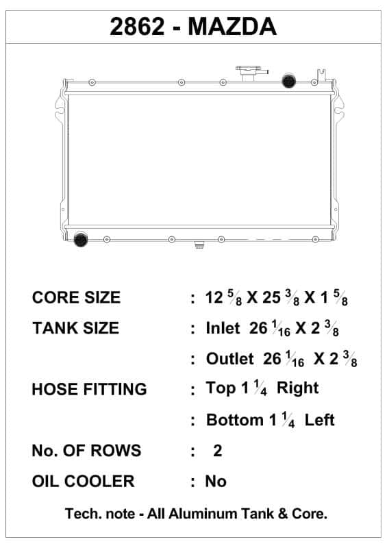 CSF — CSF 89-97 Mazda Miata Radiator
CSF Radiator - view 4