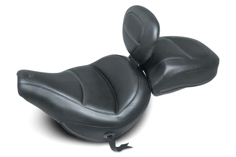 Mustang Motorcycle — Mustang 18-21 Harley Heritage Classic Standard Deluxe Touring Solo Seat w/Driver Backrest - Black - view 1