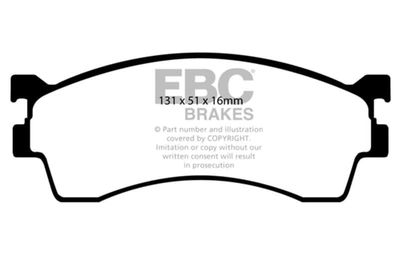 EBC — EBC 01-04 Mazda Protege 2.0 (Rear Drums) Redstuff Front Brake Pads
Disc Brake Pad - view 2