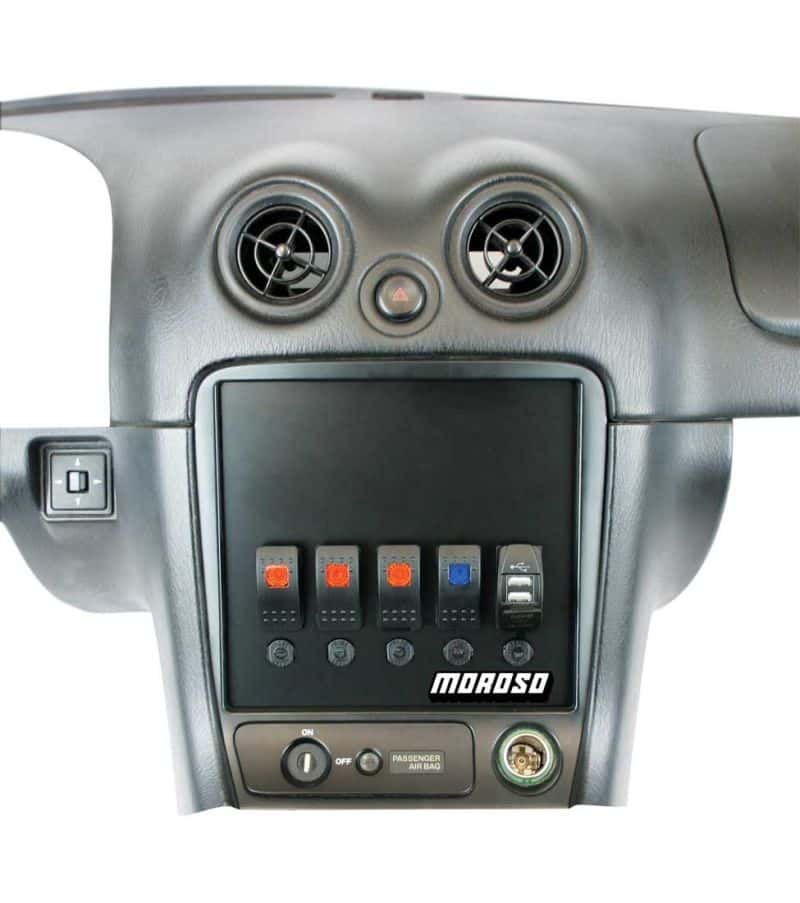 Moroso — Moroso 99-04 Mazda Miata NB Radio/HVAC Pocket Block Off Plate With Switches - view 3