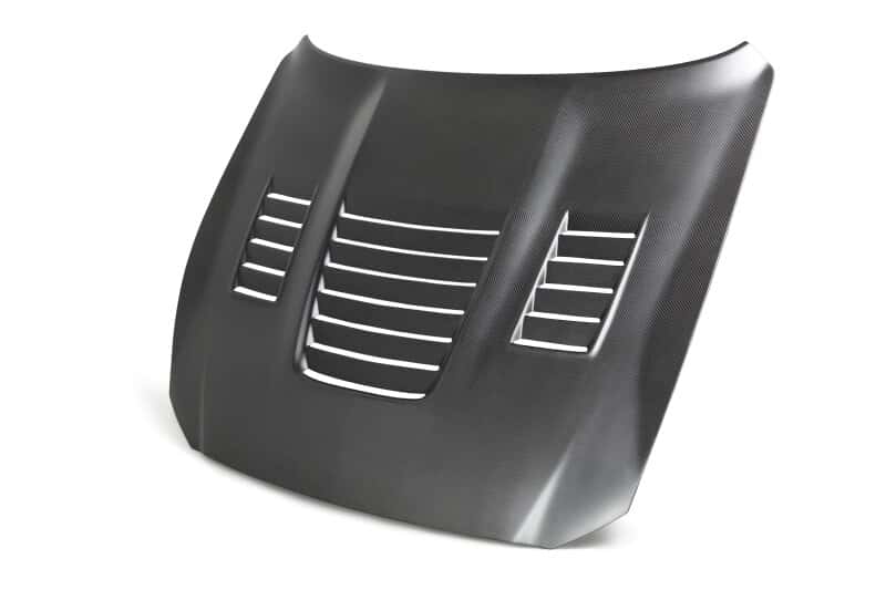Anderson Composites — Anderson Composites 15-19 Ford Mustang Shelby GT350 Type-CR Double Sided Carbon Fiber Hood - view 1
