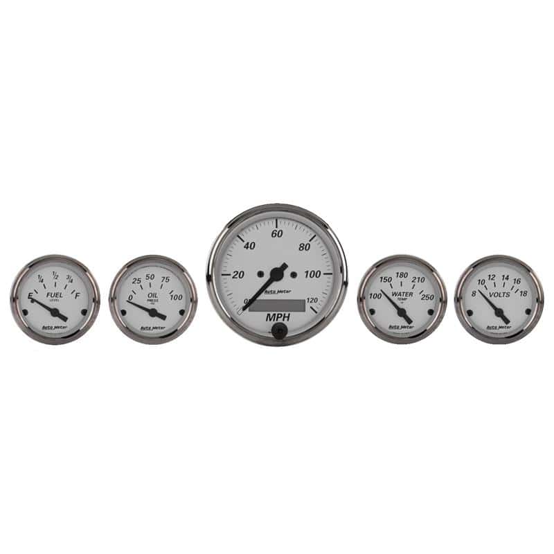 AutoMeter — Autometer American Platinum 5 Piece Kit (Elec Speed/Oil Press/Water Temp/Volt/Fuel Level)
GA SET 5PC E SPD AP - view 1