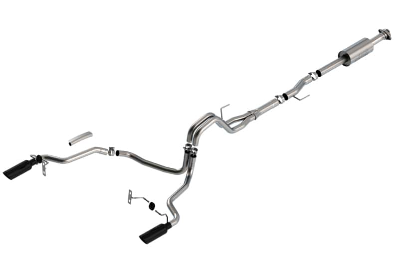 Borla — Borla F-150 2021 2.7L/3.5L 4dr CC SB EC STB Lar/KingR/Plnum/LTD 3/2.25 SRE CB S-Type BLK CHR Tips
Cat-Back System - view 1