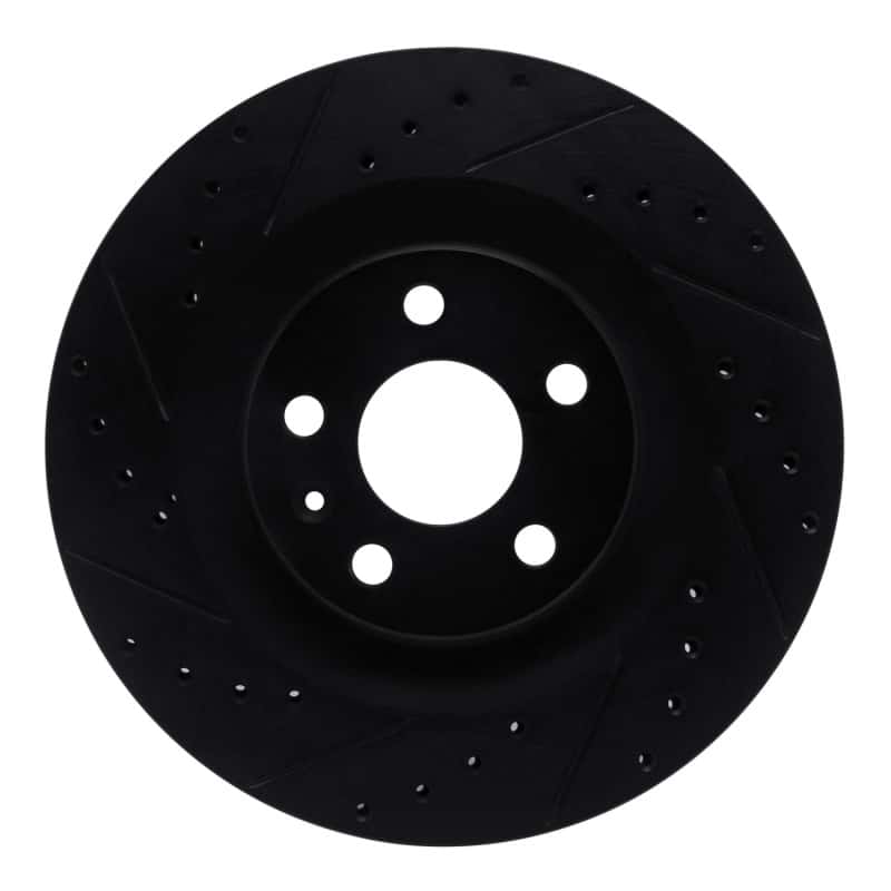 R1 Concepts — R1 16-26 Volvo V90 Rear Left Drilled & Slotted Black Brake Rotor
R1 Brake Rotor Drill - view 1