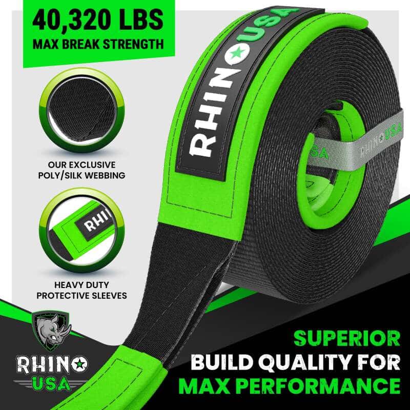 Rhino USA — Rhino USA Recovery Tree Saver Strap 4Inx10Ft (Black)
Tow Strap - view 2