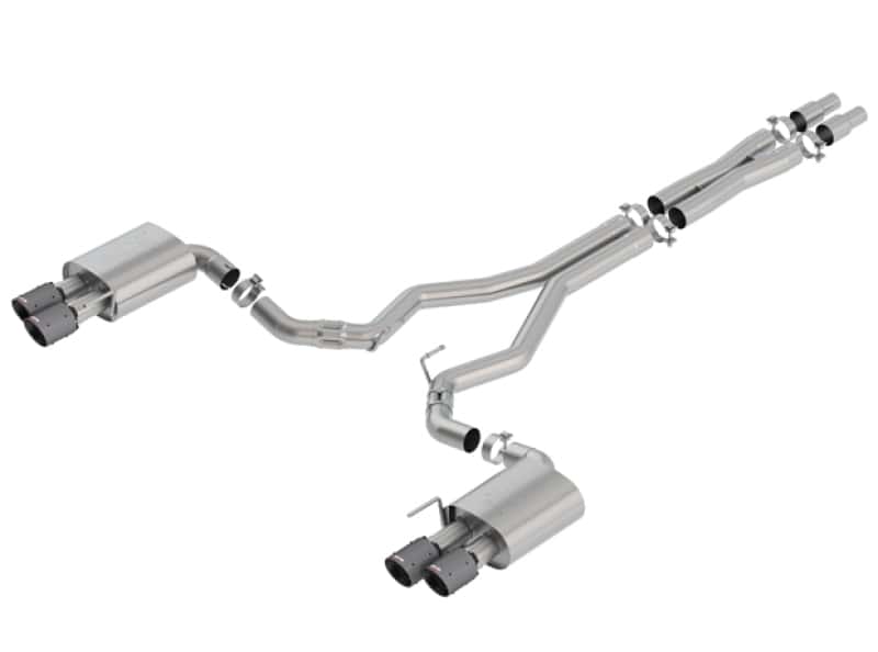 Borla — Borla 18-19 Ford Mustang GT 5.0L Coupe w/o Valves ATAK 3in Cat-Back Exhaust-Blk Carbon Fiber Tips
Cat-Back System - view 2
