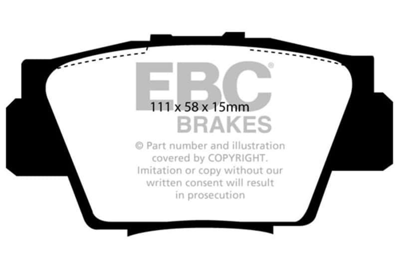 EBC — EBC 91-96 Acura NSX 3.0L Bluestuff Rear Brake Pads
Disc Brake Pad - view 4