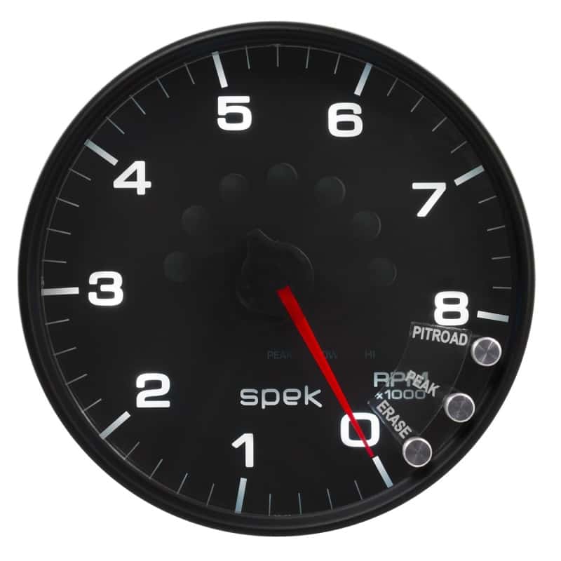 AutoMeter — Autometer Spek-Pro Gauge Tachometer 5in 8K Rpm W/Shift Light & Peak Mem Black/Black
GA 5" 8KRPM BCB SPEK - view 4