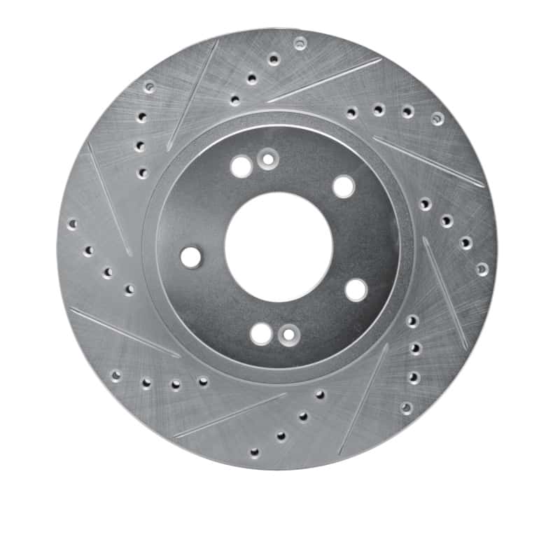 R1 Concepts — R1 01-06 Hyundai Santa Fe Front Left Drilled & Slotted Silver Brake Rotor
R1 Brake Rotor Drill - view 1