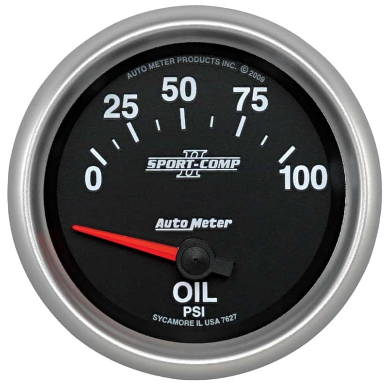 AutoMeter — Autometer Sport-Comp II 0-100 PSI Short Sweep Electronic Oil Pressure Gauge
2-5/8" OIL PRESS, 0- - view 1