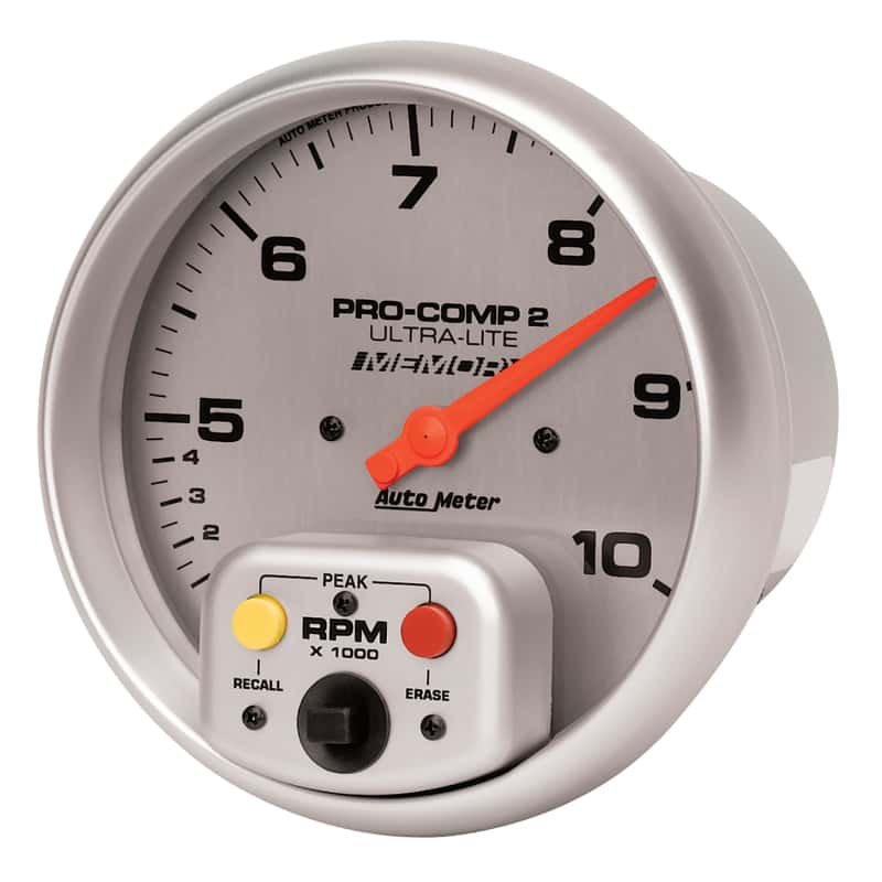 AutoMeter — Autometer Ultra-Lite 5 inch 10K RPM In Dash Dual Range w/ Memory Tachometer
5" TACH, 10,000 RPM, - view 5