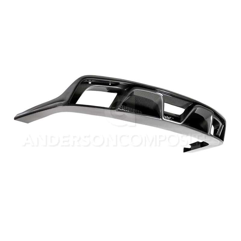 Anderson Composites — Anderson Composites 15-16 Ford Mustang R-Style Carbon Fiber Rear Valance (for Quad Tip Exhaust) - view 2