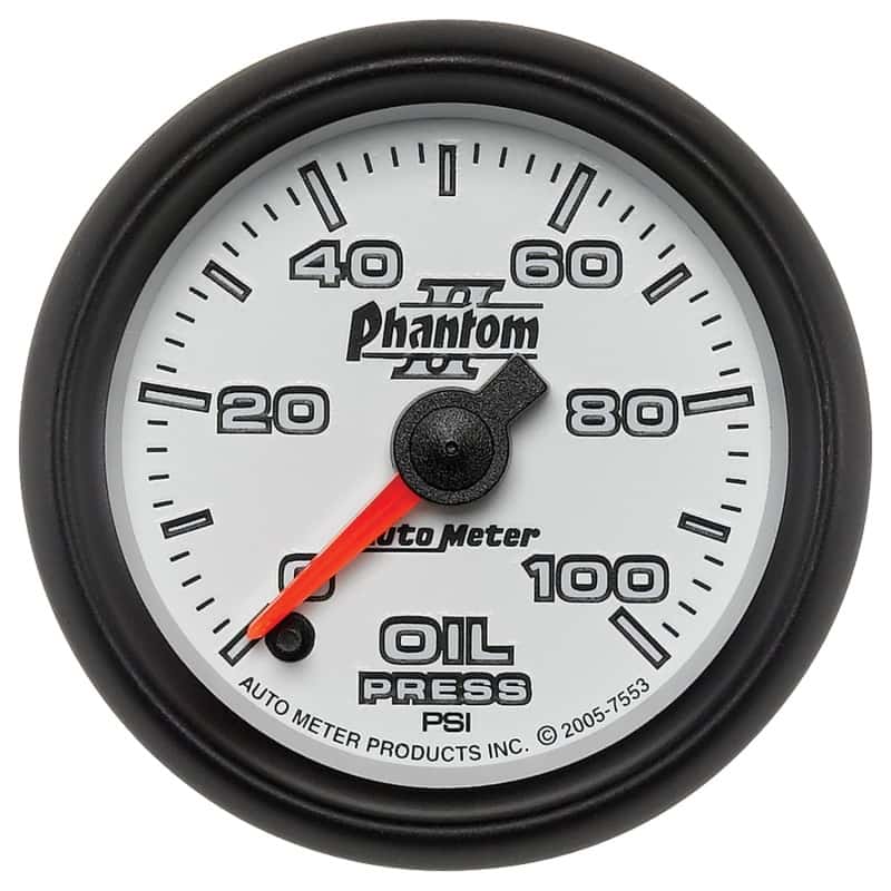 AutoMeter — Autometer Phantom II 52mm Full Sweep Electronic 0-100 PSI Oil Pressure Gauge
2-1/16" OIL PRESS, 0 - view 1