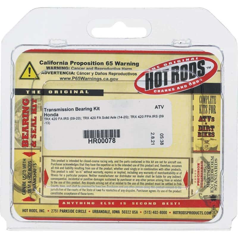 Hot Rods — Hot Rods 09-13 Honda TRX 420 FPA IRS 420cc Transmission Bearing Kit - view 4