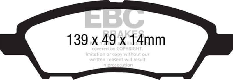 EBC — EBC 12+ Nissan Versa 1.6 Ultimax2 Front Brake Pads
Disc Brake Pad - view 1