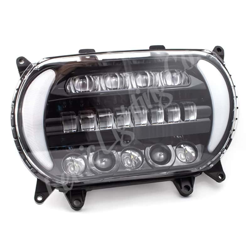 Letric Lighting — Letric Lighting 2015+ Early Road Glide LED Black/Chrome Headlight with Turn Signals - view 1